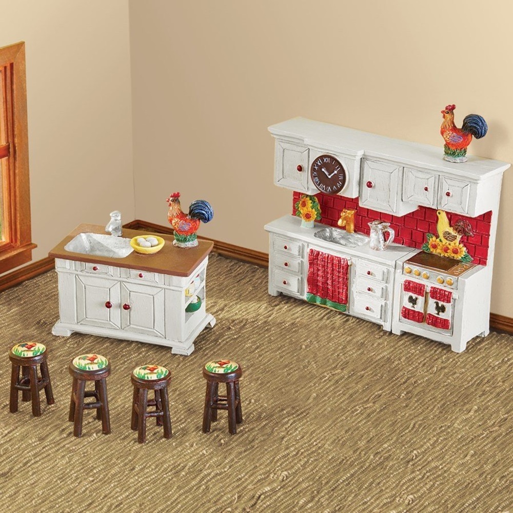 Rooster kitchen mini furniture set